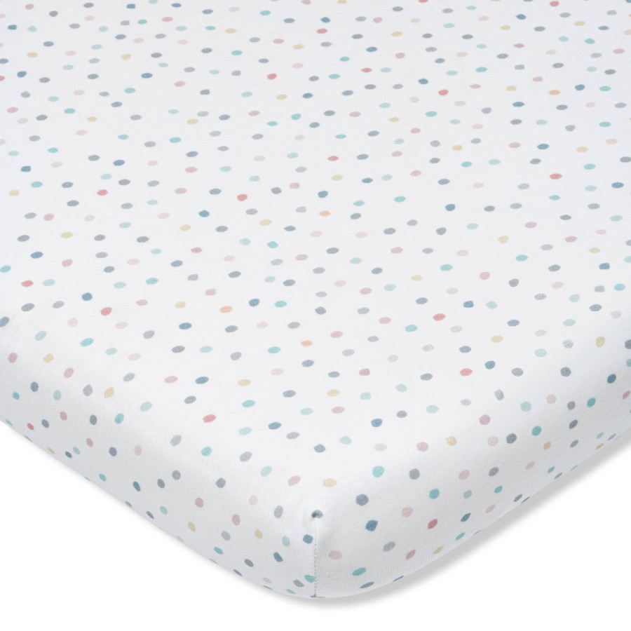 Prześcieradło z gumką do łóżeczka DOTS / Pink no More
