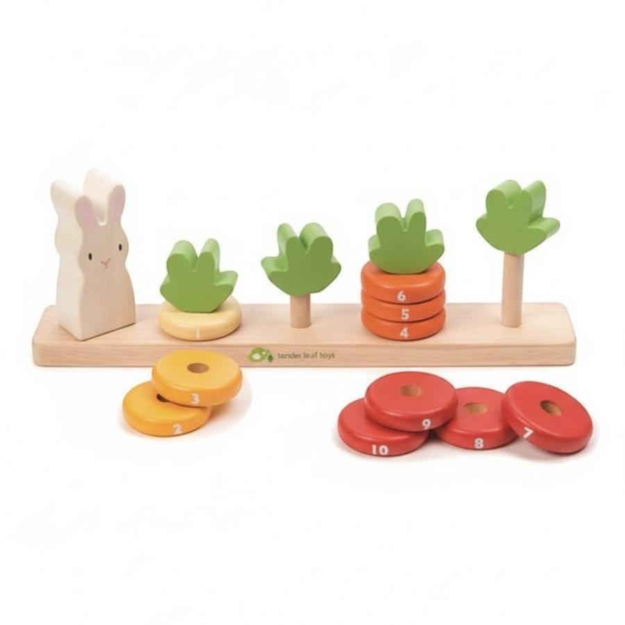 Drewniana zabawka - Królik i liczenie marchewek / Tender Leaf Toys