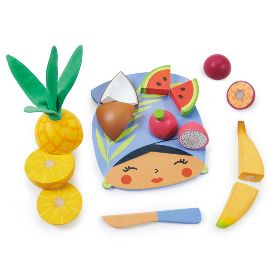 Drewniana deska z owocami tropikalnymi do krojenia / Tender Leaf Toys