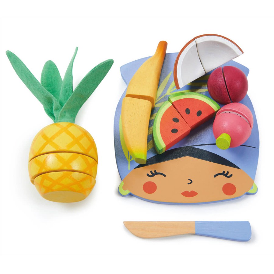 Drewniana deska z owocami tropikalnymi do krojenia / Tender Leaf Toys