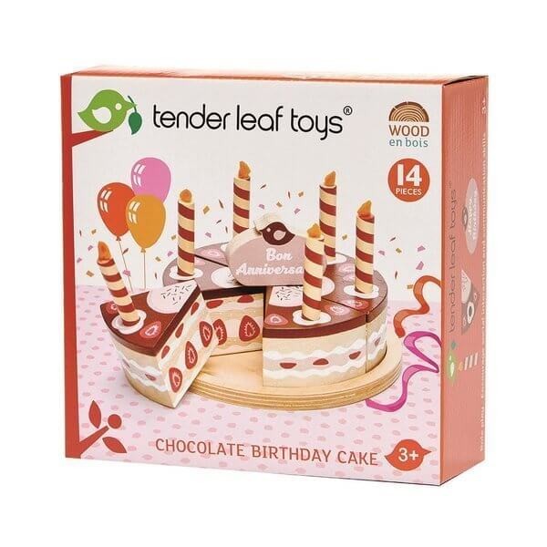 Czekoladowy, drewniany tort urodzinowy / Tender Leaf Toys