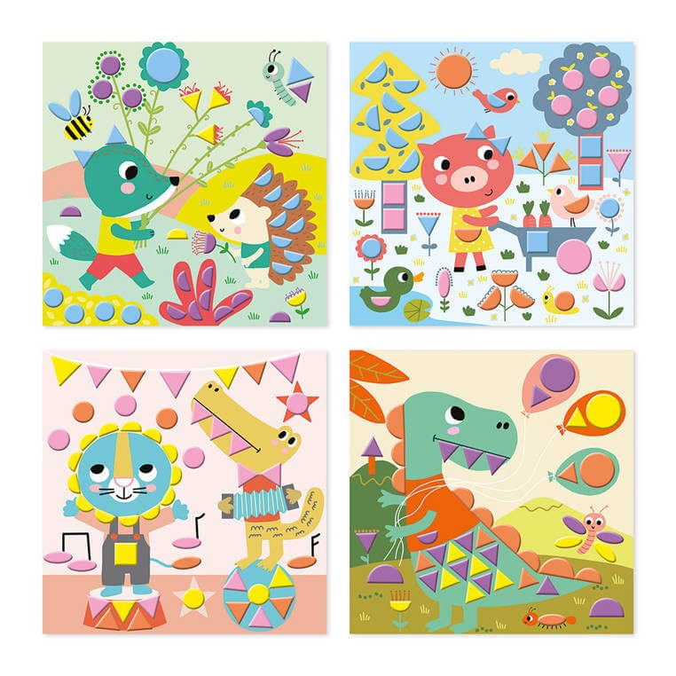 Zestaw kreatywny - Naklejki geometryczne My arts & crafts 3+ / Janod  J07740