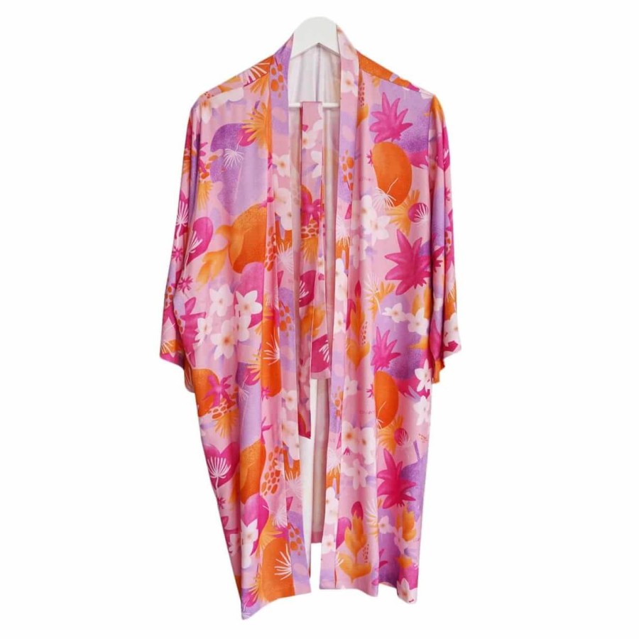 Szlafrok kimono bambusowe - Dopamine Summer / Lullalove