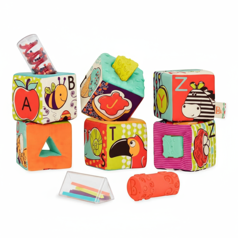 Block Party – klocki materiałowe z sorterami / B.Toys