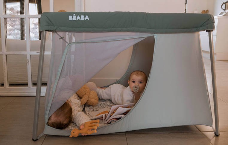 Łóżeczko turystyczne dwupoziomowe z funkcją kojca 3w1 Eazy sleep Mineral grey / Beaba