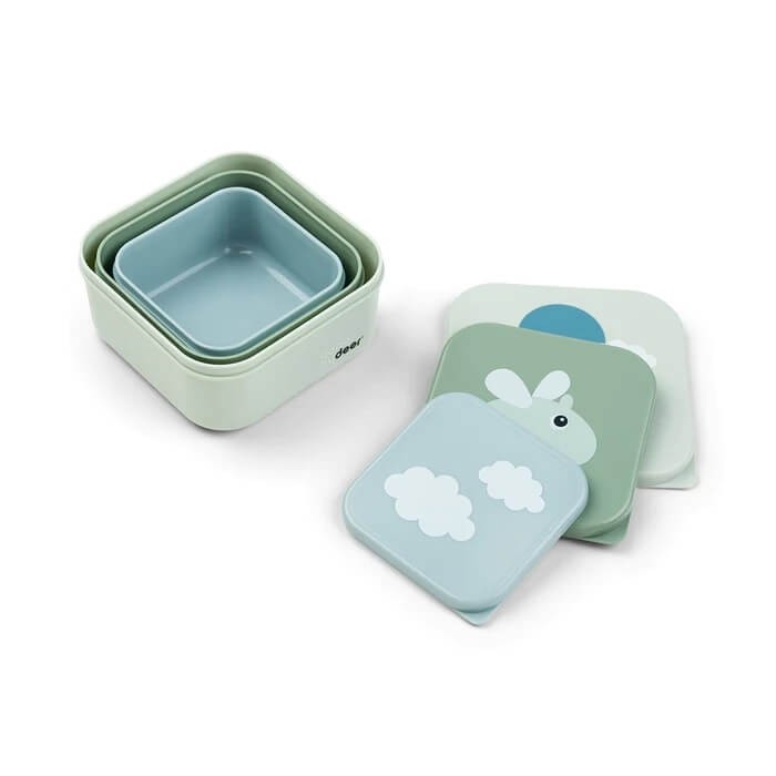 Zestaw pojemników 3szt. Happy Clouds Green / Done by Deer