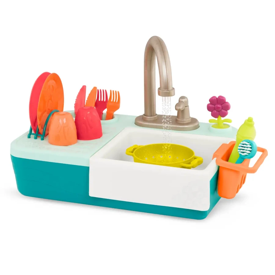 Zlewozmywak z działającym kranem i akcesoriami / B.Toys