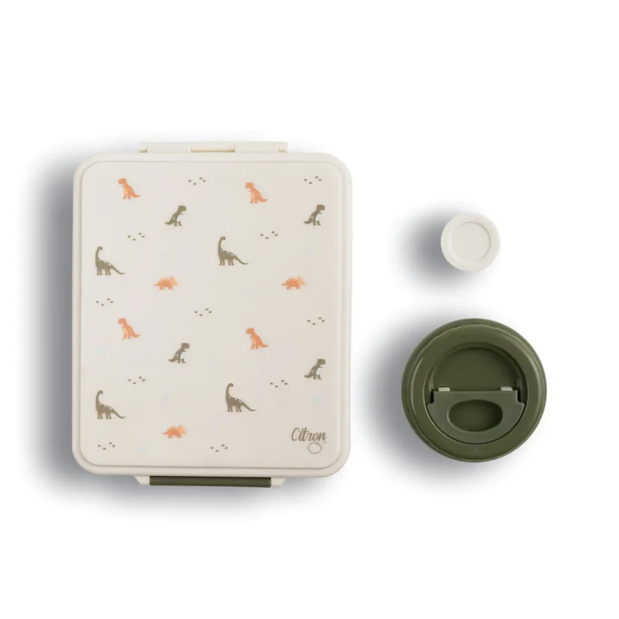 Grand lunch box z termosem - Dino / Citron