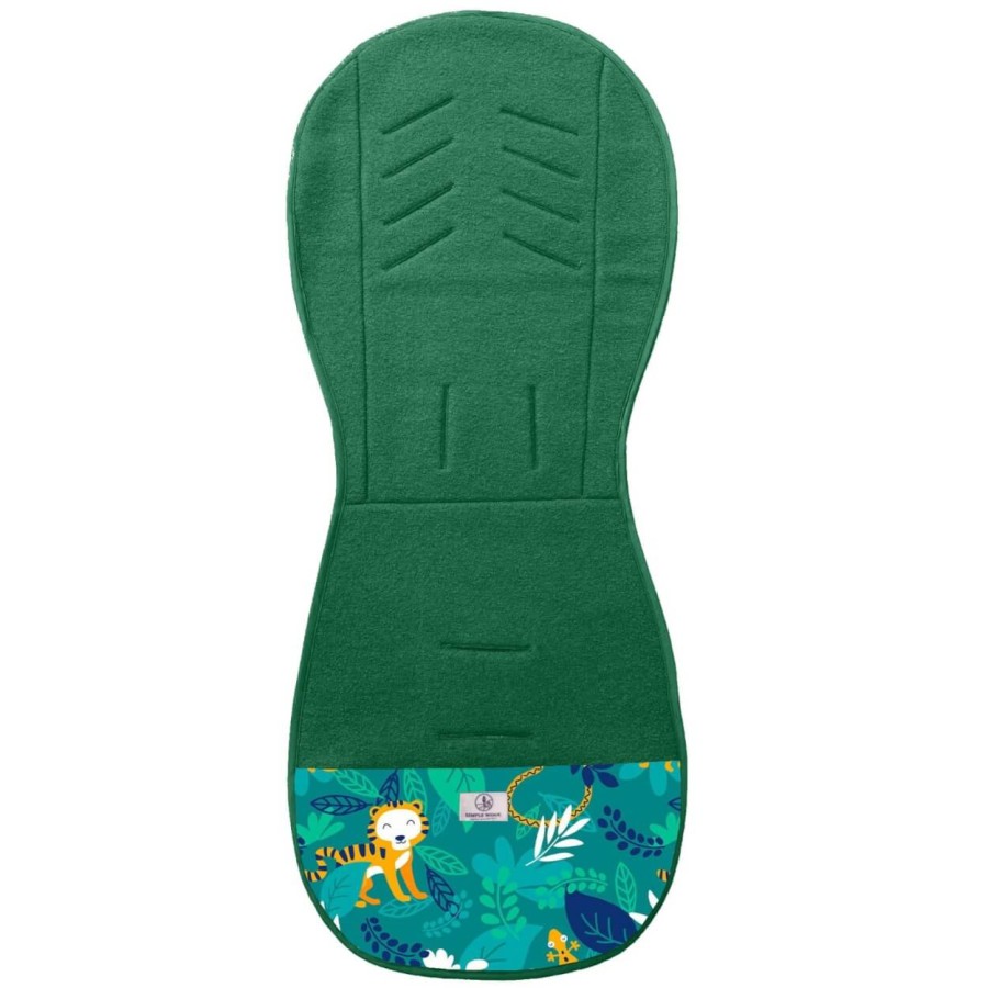 Wkładka do wózka spacerowego z wełny merino - szmaragdowa dżungla / Simple Wool