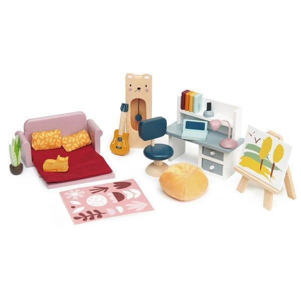 Drewniane meble do domku dla lalek - pokój młodzieżowy / Tender Leaf Toys TL8155