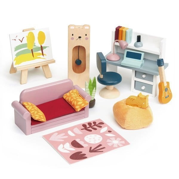 Drewniane meble do domku dla lalek - pokój młodzieżowy / Tender Leaf Toys TL8155