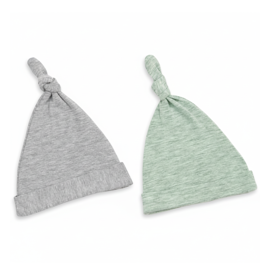 Czapeczka Krasnal 2-pack Jasny szary/Mięta ROZMIARY / Sleepee