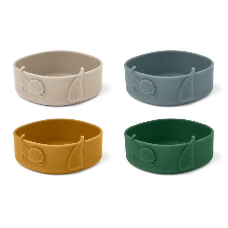 Silikonowe miseczki Emily 4-pak - Garden green multi mix / Liewood