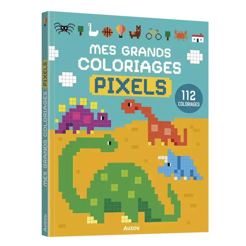 Duża kolorowanka Piksele - Dinozaury / Auzou