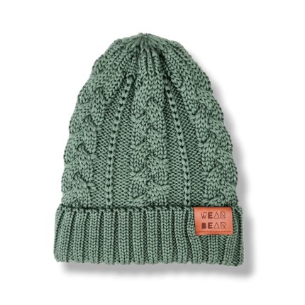 Zimowa czapka z wełny merino - khaki / Strojmisie