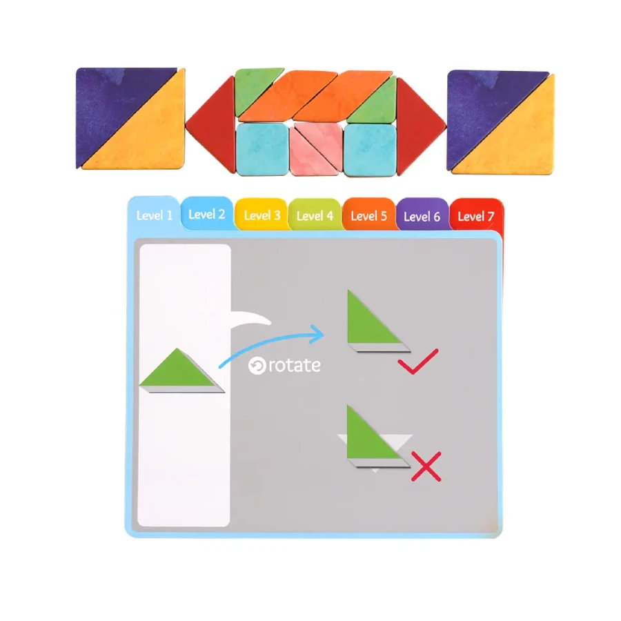 Tangram magnetyczny - gra edukacyjna Poznaję kształty / mierEdu
