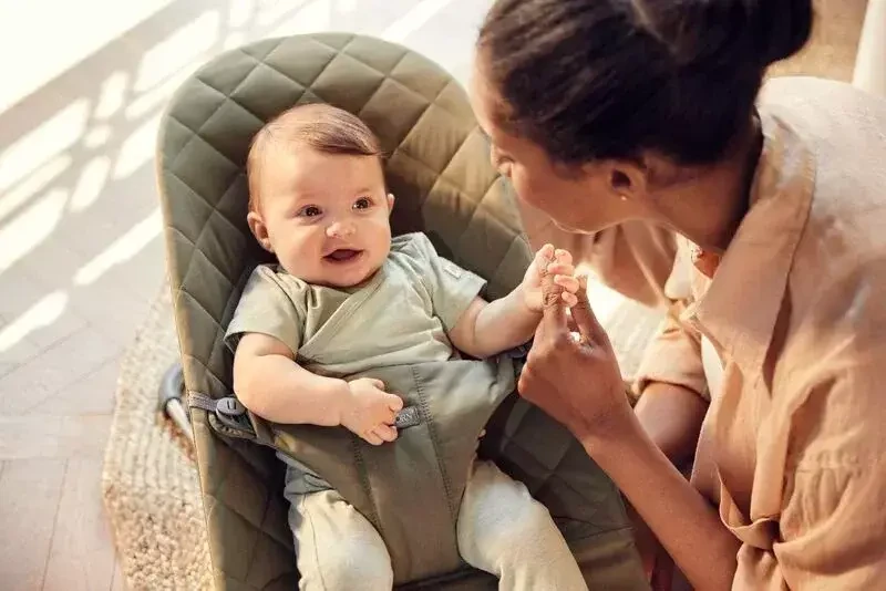 BABYBJORN - leżaczek BLISS WOVEN - Ciemnozielony