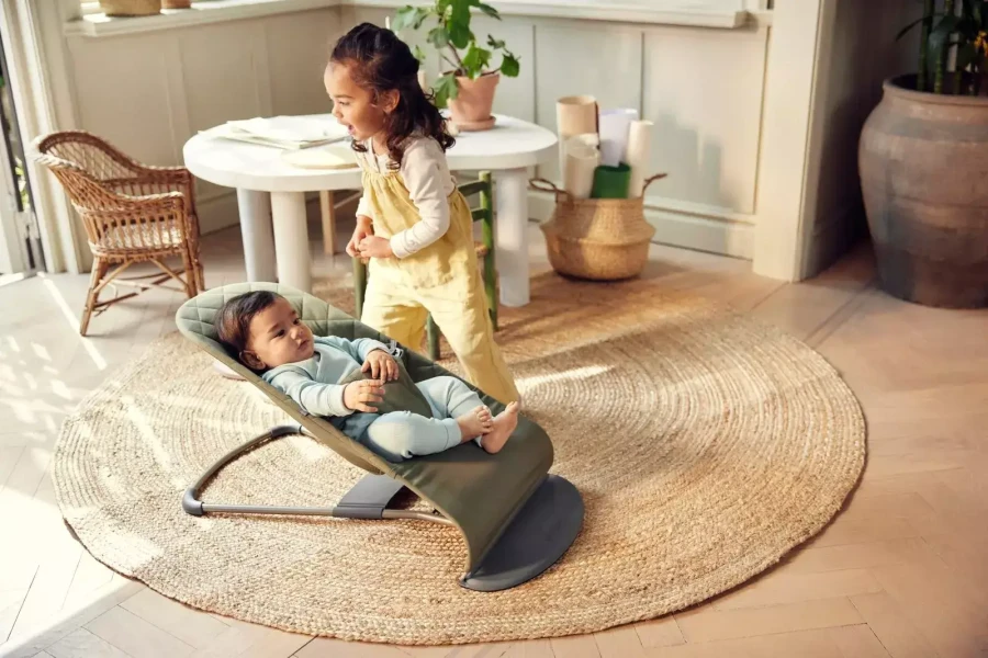 BABYBJORN - leżaczek BLISS WOVEN - Ciemnozielony