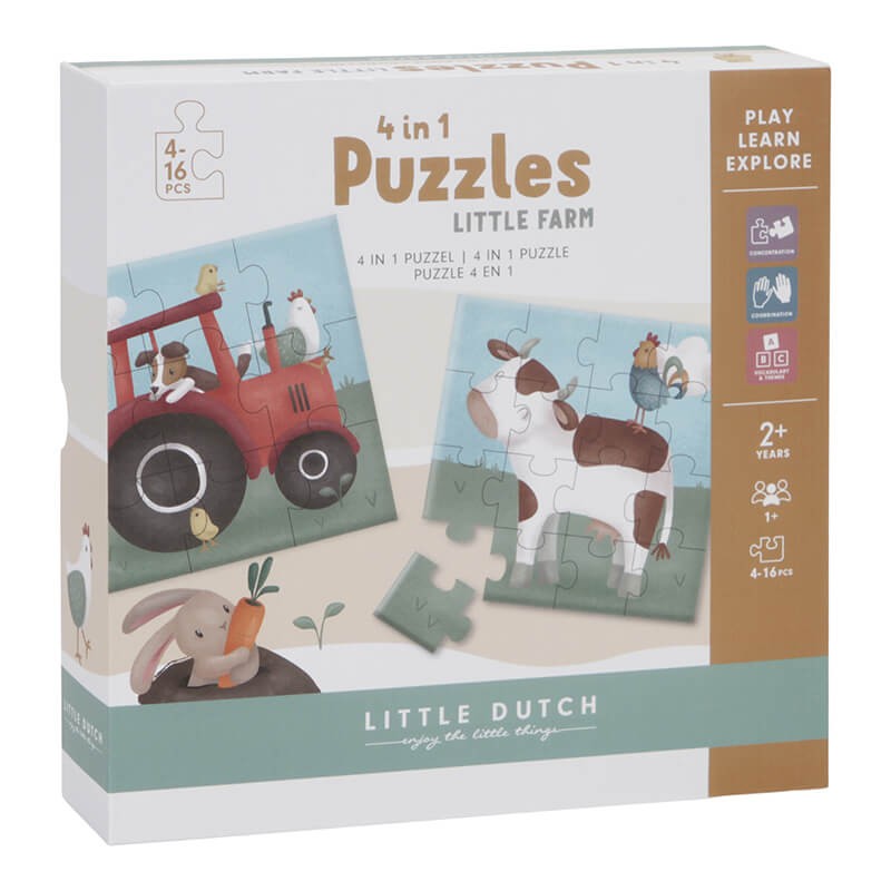 Puzzle 4 elementy Little Farm FSC / Little Dutch