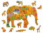 WOODY PUZZLE – drewniane puzzle konturowe – SAWANNA / Ludattica