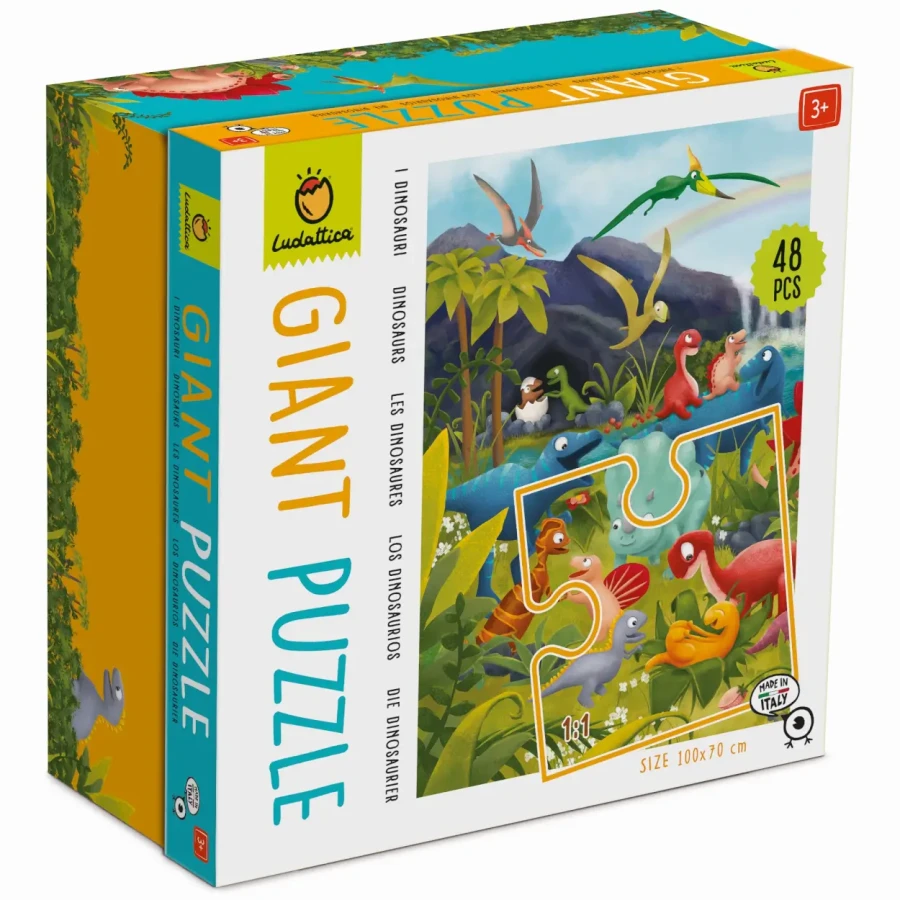 GIANT PUZZLE – puzzle podłogowe – DINOZAURY / Ludattica