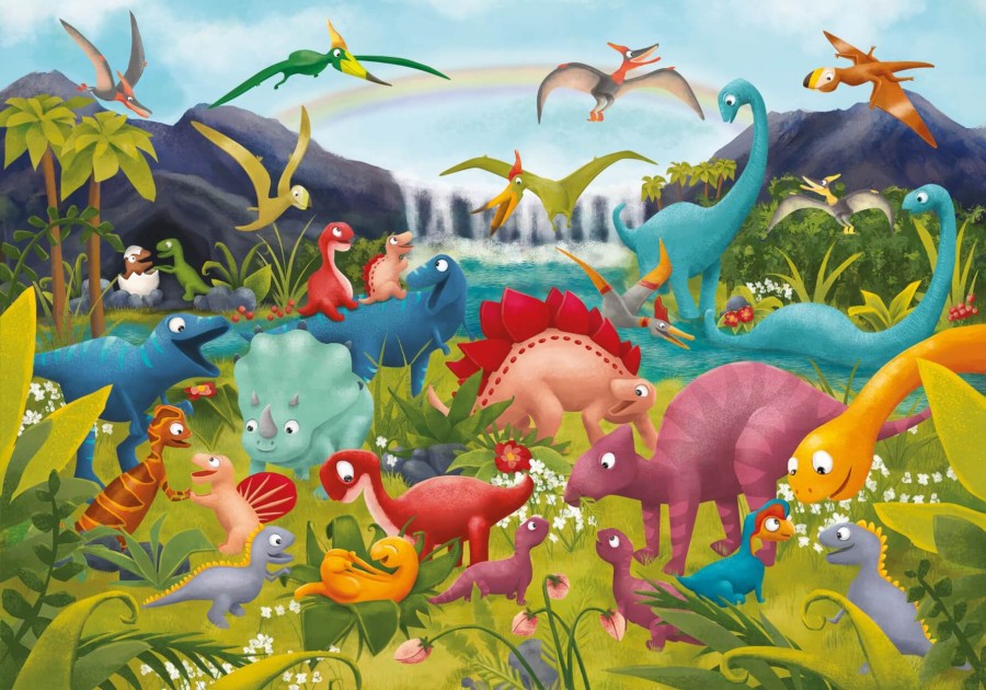 GIANT PUZZLE – puzzle podłogowe – DINOZAURY / Ludattica