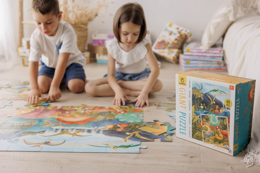 GIANT PUZZLE – puzzle podłogowe – DINOZAURY / Ludattica