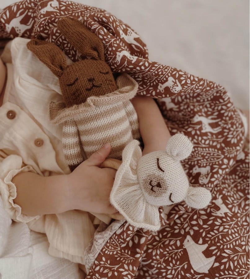 Dziergany królik z wełny alpaki - sand striped romper / Main Sauvage