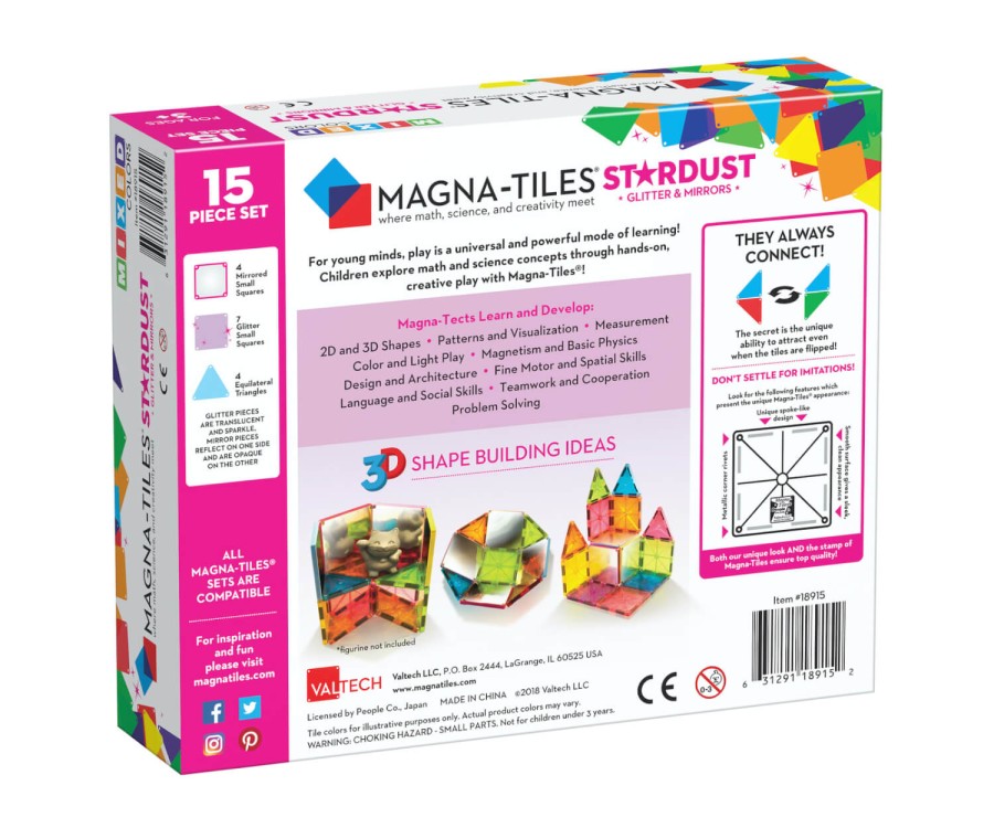 Klocki Magnetyczne Stardust 15 el. / Magna-Tiles