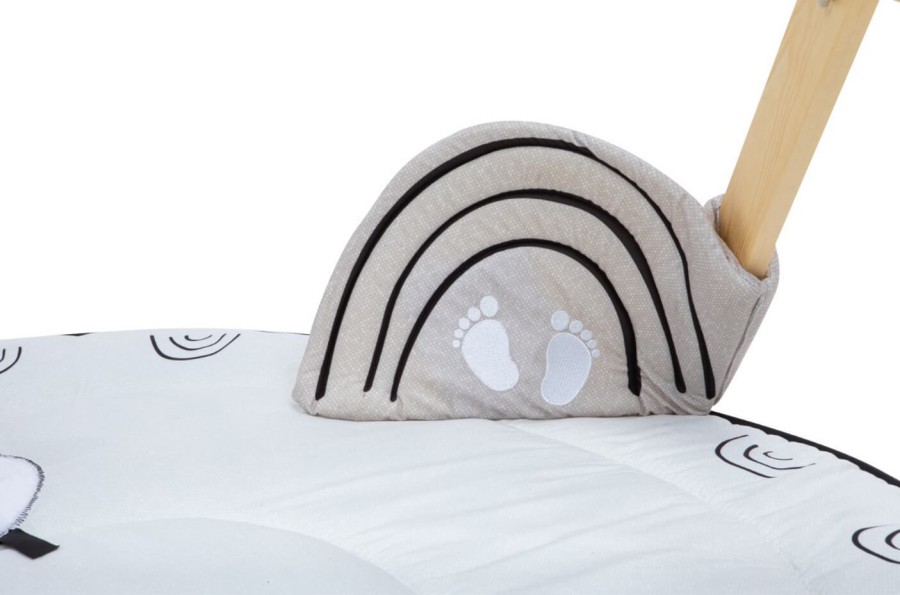 Gimnastyka, mata edukacyjna z drewnianym stojakiem Decor Luxe - czarno-biała / Tiny Love