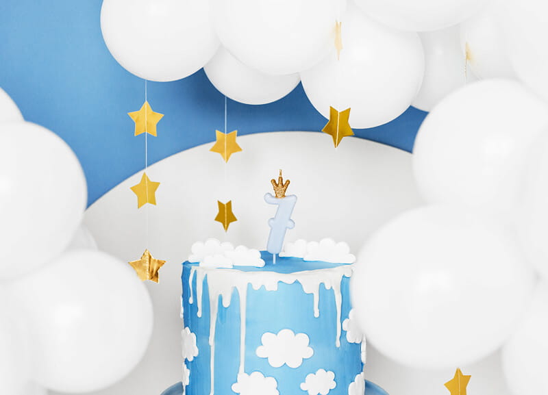 Świeczka urodzinowa Cyferka 7 - jasny niebieski / PartyDeco
