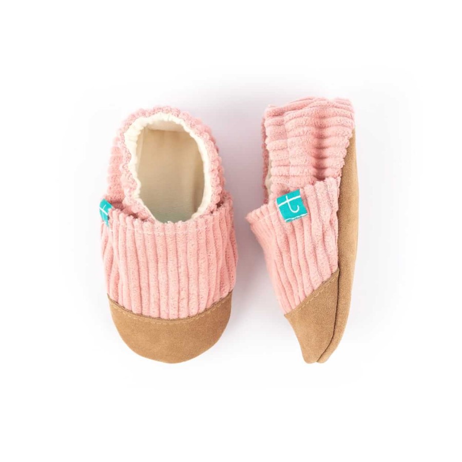 Kapcie do domu, żłobka, przedszkola - Cuddly Pink, sztruks / TITOT