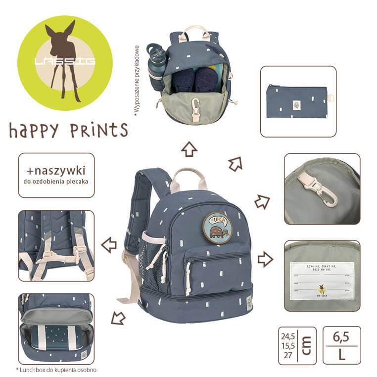 Plecak mini Happy Prints granatowy / Lassig