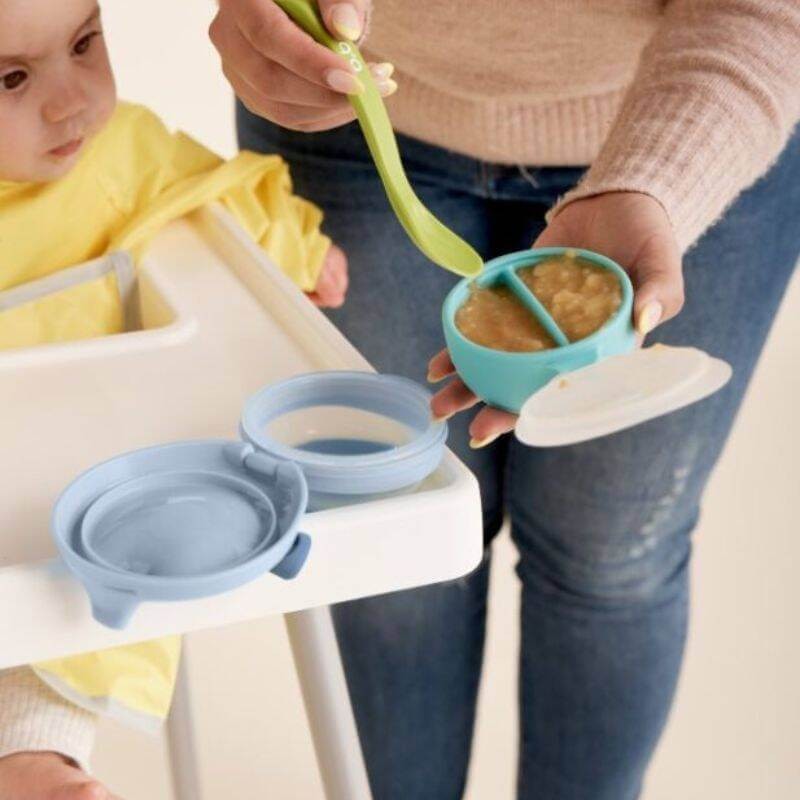 Silikonowa miseczka z pokrywką - szałwia / b.box fill+feed