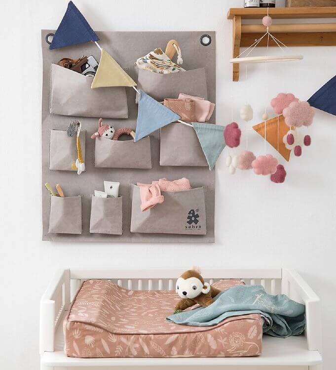 Filcowa Karuzela Mobile - clouds, cotton candy pink / Sebra