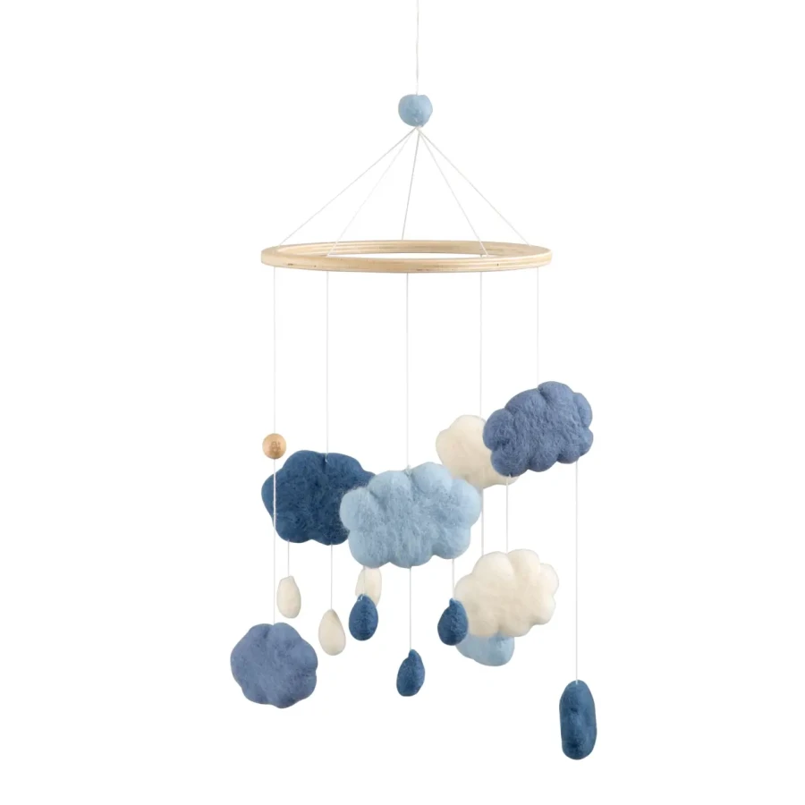 Filcowa Karuzela Mobile - clouds, cotton candy pink / Sebra