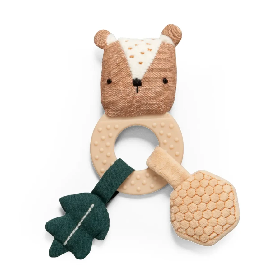 Mini grzechotka z gryzakiem - Milo the bear / Sebra
