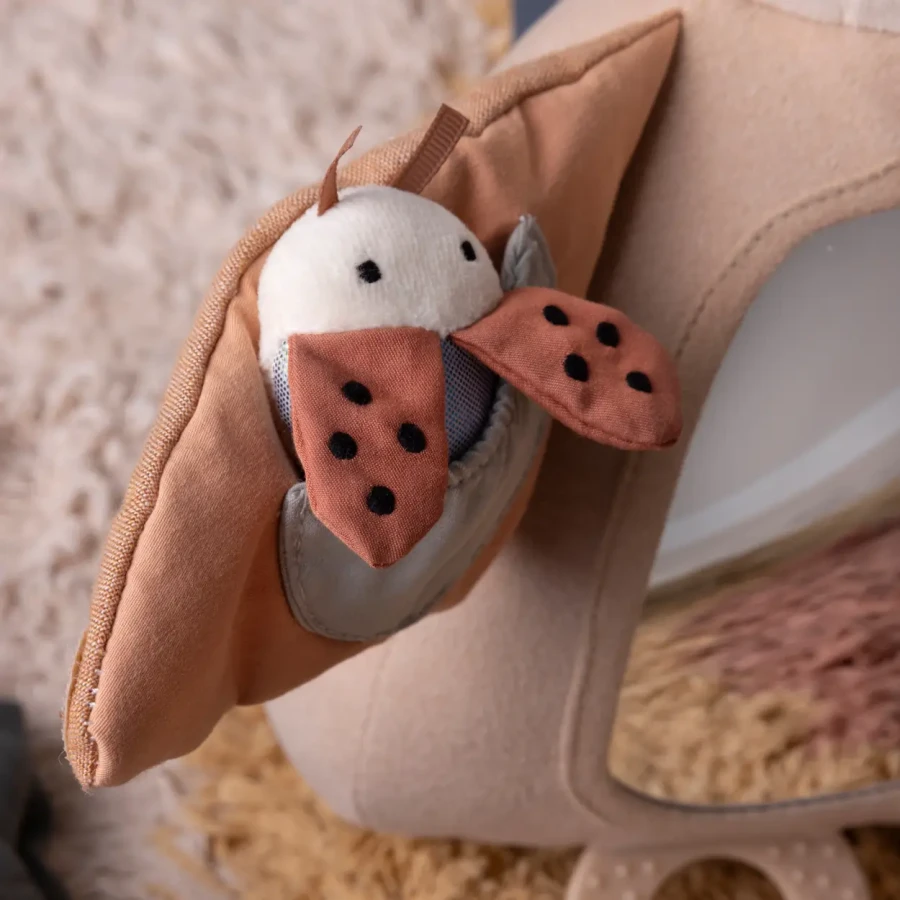 Zabawka aktywizująca z lusterkiem - Blinky the owl, maple beige / Sebra