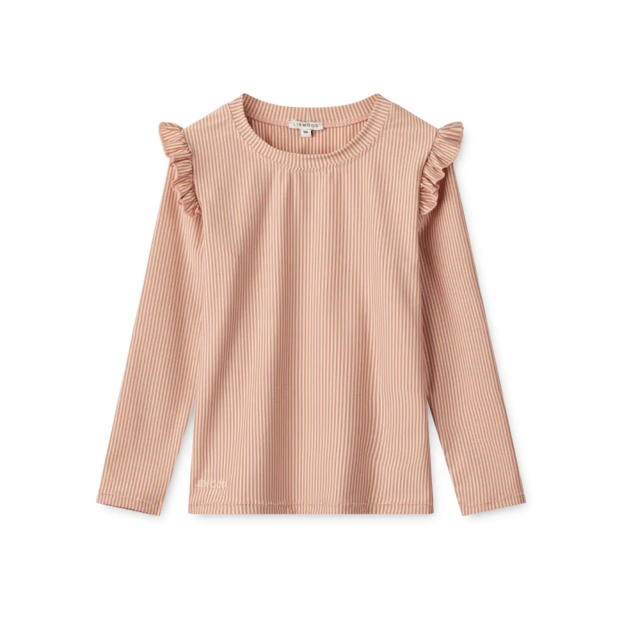 Koszulka kąpielowa UV z długim rękawem Tenley: tuscany rose, sandy stripe / Liewood