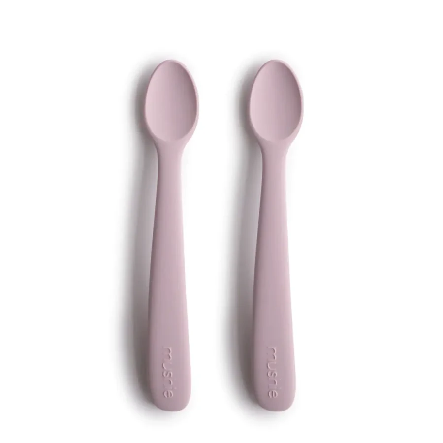 Łyżeczki sylikonowe do nauki samodzielnego jedzenia - Soft Lilac / Mushie
