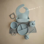 Miseczka sylikonowa z przyssawką - Powder Blue / Mushie