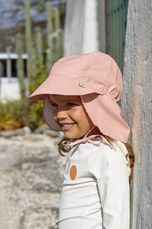 Czapka przeciwsłoneczna z daszkiem i osłoną karku UV80 Splash & Fun pink / Lassig