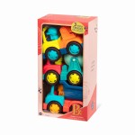 Happy Cruisers – zestaw 3 samochodów budowlanych z figurkami kierowców / B.Toys