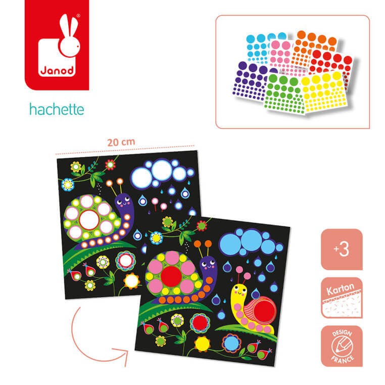 Zestaw kreatywny Okrągłe naklejki My arts & crafts 3+ / Janod J09146