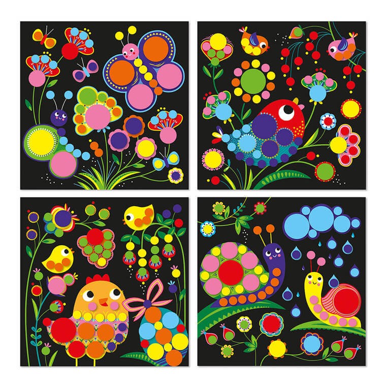 Zestaw kreatywny Okrągłe naklejki My arts & crafts 3+ / Janod J09146