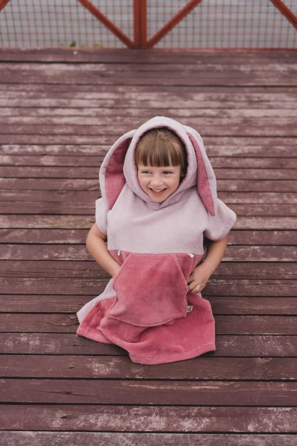 Ponczo kąpielowe Surf BUNNY - pink / Patulove
