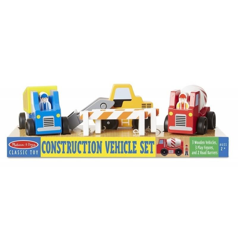 Melissa and Doug, Zestaw Drewnianych Pojazdów Budowlanych