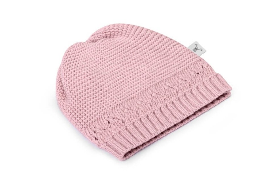 Czapeczka z bawełny organicznej - powder pink 0-3m / My Memi