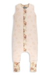 Dwustronny śpiworek z nóżkami - Vintage Animals Almond - Cream / Sleepee