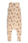 Dwustronny śpiworek z nóżkami - Vintage Animals Almond - Cream / Sleepee